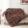 Peace nest Down Throw Blankets for Couch 50x70 Down Blanket for Indoor and Outdoor Throw Blanket use Soft Lightweight Throw Blanket Chocolate