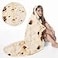 Admitrack Burrito Tortilla Blanket Double Sided Super Soft Flannel Throw Gag Novelty Tortilla White Elephant Gift for Christmas Adults Kids Couples Parties