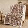 BlessLiving Beagle Brown Throw Blanket with Dense Dog Patterns Sherpa Fleece Blanket Couch Bed Soft Cozy Warm Pet Blankets for Puppy Lovers Cute Animal Print Gift 50x60 Inches