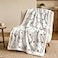 BlessLiving Shih Tzu White Throw Blanket with Dense Dog Patterns Sherpa Fleece Blanket Couch Bed Soft Cozy Warm Pet Blankets for Puppy Lovers Cute Snowball Animal Print Gift 50x60 Inches