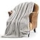 UGG Euphoria Faux Fur Throw Blanket Oversized Warm Throw for Couch or Chair Luxury Bedroom Decor Cozy Soft Blankets Machine Washable 50inch x 70inch Seal Grey