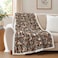 BlessLiving Boxer Brown Throw Blanket with Dense Dog Patterns Sherpa Fleece Blanket Couch Bed Soft Cozy Warm Pet Blankets for Puppy Lovers Cute Animal Print Gift 60x80 Inches
