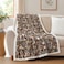 BlessLiving Boxer Brown Throw Blanket with Dense Dog Patterns Sherpa Fleece Blanket Couch Bed Soft Cozy Warm Pet Blankets for Puppy Lovers Cute Animal Print Gift 60x80 Inches