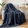 Exclusivo Mezcla Plush Fuzzy Fleece Throw Blanket Extra Large Super Soft Fluffy and Warm Blankets for Couch Bed All Season Navy Blue 50x70 inches