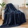 Exclusivo Mezcla Plush Fuzzy Fleece Throw Blanket Extra Large Super Soft Fluffy and Warm Blankets for Couch Bed All Season Navy Blue 50x70 inches
