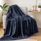 Exclusivo Mezcla Plush Fuzzy Fleece Throw Blanket Extra Large Super Soft Fluffy and Warm Blankets for Couch Bed All Season Navy Blue 50x70 inches