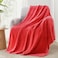 Exclusivo Mezcla Soft Fleece Throw Blanket for Couch Cozy Lightweight Blankets with Decorative Wave Textured Suitable for All Season Use Red 50x70 Inches