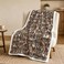BlessLiving Boxer Brown Throw Blanket with Dense Dog Patterns Sherpa Fleece Blanket Couch Bed Soft Cozy Warm Pet Blankets for Puppy Lovers Cute Animal Print Gift 50x60 Inches