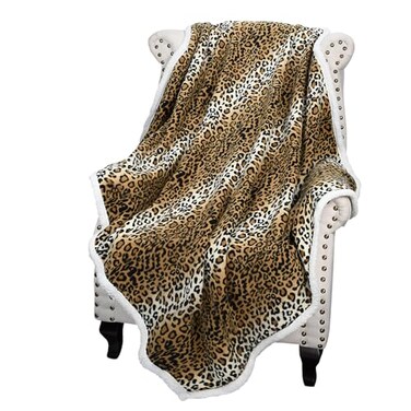 Catalonia Cheetah Sherpa Fleece Throw Blanket Soft Mink Plush Couch Blanket Fuzzy TV Bed Blanket Fluffy Comfy Warm Heavy Throws Comfort Caring Gift 50x60 inches