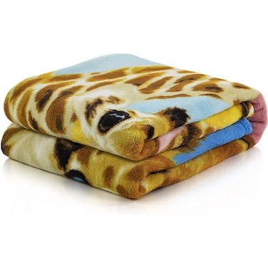 Dawhud Direct Giraffe Fleece Throw Blanket 50 x 60 Polyester Animal Print Multicolor Unisex AdultKid Winter Durable Camping Gift