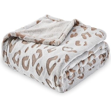 SOCHOW Flannel Fleece Cheetah Print Throw Blanket for Women Lightweight Super Soft Cozy Plush Blanket 50 x 60 Inches Brown Leopard