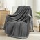 Exclusivo Mezcla Fleece Throw Blanket Extra Large Super Soft and Warm Blankets for Couch Sofa and Bed Waffle Textured Cozy Fuzzy and Lightweight Dark Grey 50x70 Inches