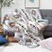 Luxlovery Aztec Throw Blankets Beige Tribal Boheiman Ethnic Woven Boho Geometric White Khaki Blanket for Couch Aztec Bed Throws Oversized Chair Sofa Cover with Tassels63x86