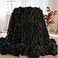 MYRU Plush Super Soft Blanket Bedding Sofa Cover Furry Fuzzy Fur Warm Throw Qulit Cozy Couch Blanket for Winter 63x79 Black