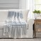 Lush Decor Herringbone Stripe Woven Tassel Yarn Dyed Cotton Tassel Throw Blanket 50 W x 60 L Navy White Striped Throw Blankets Blue Couch Blanket