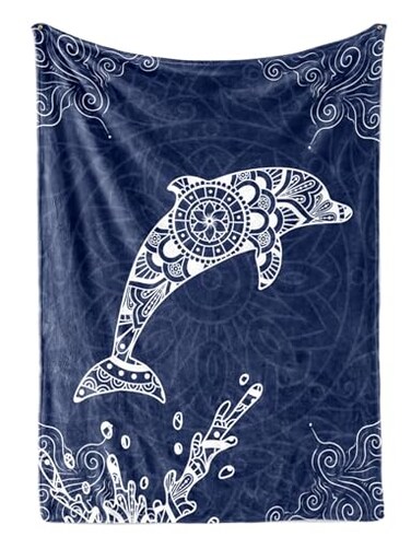 InnoBeta Dolphin Gift Flannel Plush Throw Blanket 50 x 65 inches