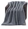 UGG Euphoria Faux Fur Throw Blanket Oversized Soft Throw for Couch or Bed Luxury Room Decor Giftable Fuzzy Blankets Machine Washable 50inch x 70inch Chambray Blue Grey