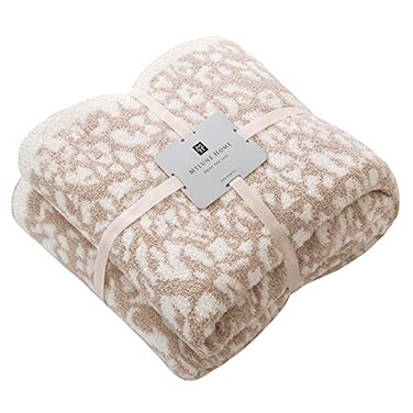 MH MYLUNE HOME Ultra Soft Leopard Throw Blanket 50x60 inches Microfiber Blankets Plush Warm Reversible Cheetah Blanket Leopard Pattern Throw for Couch Bed Sofa Khaki 50x60