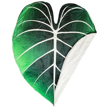 Green Philosophy Co Giant Leaf Blanket Philodendron Gloriosum Inspired Leaf Design Large Soft Warm Cozy Throw for Living Room Couch Sofa Bed Perfect for Plant Lovers