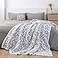 MH MYLUNE HOME Large Soft Micro Plush Leopard Blanket 71x78 inches White Grey Warm Reversible Cheetah Blanket Leopard Pattern Throw for Couch Bed Sofa