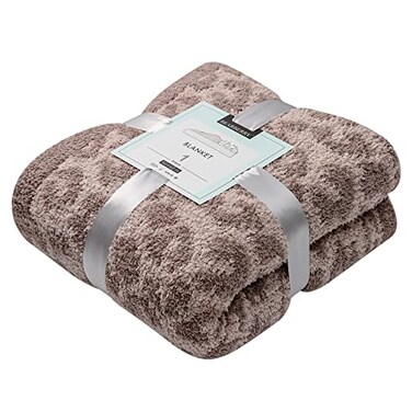 bearberry Fuzzy Leopard Knitted Throw Blanket Soft Cozy Warm Microfiber Blanket for Couch Sofa Bed Travel LinenWarm Gray 50x60
