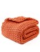 YnM Chunky Throw Blanket MediumWeight Hand Knitted Skin Friendly Ventilated and Breathable Machine Washable Home Dcor Piece for Couch Sofa and Bed Exotic Orange 40x50 Inch