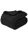 YnM Chunky Throw Blanket MediumWeight Hand Knitted Skin Friendly Ventilated and Breathable Machine Washable Home Dcor Piece for Couch Sofa and Bed Black 40x50 Inch