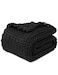 YnM Chunky Throw Blanket MediumWeight Hand Knitted Skin Friendly Ventilated and Breathable Machine Washable Home Dcor Piece for Couch Sofa and Bed Black 40x50 Inch