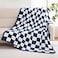 YIRUIO Checkered Knit Throw Blanket Ultra Soft Microfiber ReversibleFluffy Fuzzy Cozy Throw for BedSofa Couch Home Decor Blue 60x80 Inches Twin Size
