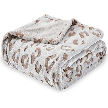 SOCHOW Flannel Fleece Cheetah Print Throw Blanket for Women Lightweight Super Soft Cozy Plush Blanket 60 x 80 Inches Brown Leopard
