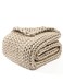 YnM Chunky Throw Blanket MediumWeight Hand Knitted Skin Friendly Ventilated and Breathable Machine Washable Home Dcor Piece for Couch Sofa and Bed Beige 40x50 Inch