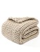 YnM Chunky Throw Blanket MediumWeight Hand Knitted Skin Friendly Ventilated and Breathable Machine Washable Home Dcor Piece for Couch Sofa and Bed Beige 40x50 Inch