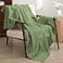 PHF PreWashed 100 Cotton Waffle Weave Throw Blanket for Couch Lightweight Breathable Bed Blanket for Spring Summer Snag Proof Machine Washable Home Decor Gift Loden Green