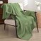 PHF PreWashed 100 Cotton Waffle Weave Throw Blanket for Couch Lightweight Breathable Bed Blanket for Spring Summer Snag Proof Machine Washable Home Decor Gift Loden Green