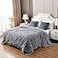 YUSOKI Grey Queen Faux Fur Blanket2 LayersQueen90 x 90 Without Pillows Big Soft Plush Fuzzy Large Warm Fluffy Gray Throw Blanket for Bed