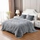 YUSOKI Grey Queen Faux Fur Blanket2 LayersQueen90 x 90 Without Pillows Big Soft Plush Fuzzy Large Warm Fluffy Gray Throw Blanket for Bed