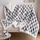 LOMAO Sherpa Throw Blanket Fleece Blanket with Checkered Pattern Soft Thick Blanket for Couch Bed Sofa Luxurious Warm and Cozy for All Seasons Grey 51x63