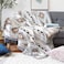 Luxlovery Bohemian Sofa Throw Blankets Ethnic Woven Boho Geometric White and Khaki Throw Blanket for Couch Aztec Bed Throws Oversized Chair Sofa Cover with Tassels51x63