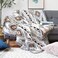 Luxlovery Bohemian Sofa Throw Blankets Ethnic Woven Boho Geometric White and Khaki Throw Blanket for Couch Aztec Bed Throws Oversized Chair Sofa Cover with Tassels51x63