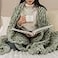 SAMIAH LUXE Chunky Knit Throw Blanket 50x70 Sage Green Chenille Throw Blanket for Couch Bed Sofa Soft Fluffy Cable Knit Blanket OekoTEX Certified Machine Washable