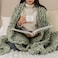 SAMIAH LUXE Chunky Knit Throw Blanket 50x70 Sage Green Chenille Throw Blanket for Couch Bed Sofa Soft Fluffy Cable Knit Blanket OekoTEX Certified Machine Washable
