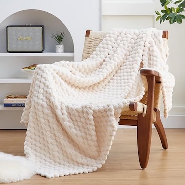 EXQ Home Fleece Blanket Twin Size for Couch or Bed 3D Imitation Turtle Shell Jacquard Decorative Blankets Cozy Soft Lightweight Fuzzy Flannel Blanket Suitable for All Seasons6080Beige