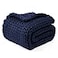 YnM Chunky Throw Blanket MediumWeight Hand Knitted Skin Friendly Ventilated and Breathable Machine Washable Home Dcor Piece for Couch Sofa and Bed Indigo Blue 50x70 Inch