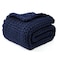 YnM Chunky Throw Blanket MediumWeight Hand Knitted Skin Friendly Ventilated and Breathable Machine Washable Home Dcor Piece for Couch Sofa and Bed Indigo Blue 50x70 Inch