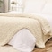 Bigacogo Chunky Knit Throw Blanket for Couch 51x63 inches 100 Hand Knitted with Thick Jumbo Chenille Yarn Cozy Soft Large Rope Knot Cable Crochet Blankets for Sofa Bed Living Room Beige