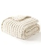 YnM Chunky Throw Blanket Hand Knitted with Chenille Yarn Skin Friendly Ventilated and Breathable Machine Washable Home Dcor Piece for Couch Sofa and Bed Butter Cream 50x60 Inch