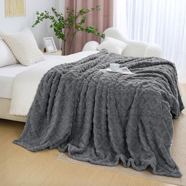 Aganear Blanket King Size Lightweight Portable Fuzzy Cozy Soft for Couch Sofa Bed Office Breathable SkinFriendly for All Season Accessories 108x90 Gray