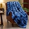 NEWCOSPLAY Super Soft Faux Fur Throw Blanket for Couch Indigo Fuzzy Plush Warm Blanket for Sofa Bed Indigo Throw50x60
