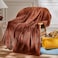 NEWCOSPLAY Super Soft Throw Blanket Coffee Premium Silky Flannel Fleece Leaves Pattern Lightweight Bed Blanket All Season Use Coffee Throw50x60