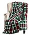 Serafina Home Christmas Holiday Throw Blanket Velvelty Soft Durable Fleece Accent for Bed or Couch Country Rustic Red Green Black and White Tartan Plaid 50 x 60 inches
